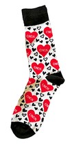 Retro Men&#39;s Unisex Funky Novelty Valentine XOXO HEART CREW SOCKS Black/W... - £3.64 GBP