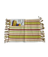 Fiesta Placemats Woven Tassel Striped Warm Fringe Multi Color Set Of 4 Boho - £11.86 GBP