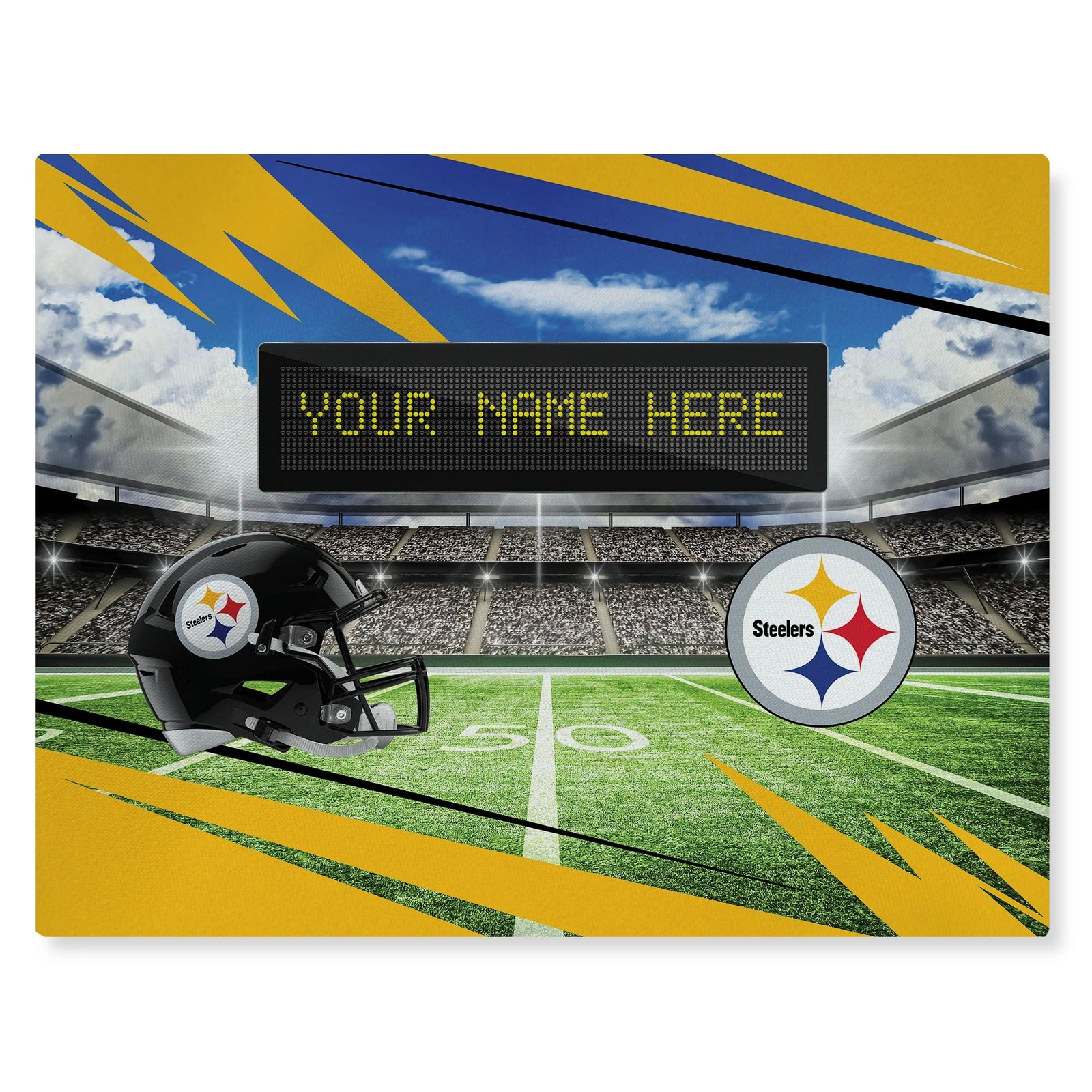 Official NFL Pittsburgh Steelers Personalized 62&quot; x 84&quot; Washable Rug - $199.99