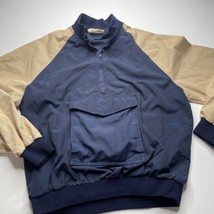 Hi Gear Pullover Jacket Men Sz M Vtg Blue Tan Grandpa 80’s Core 1/4 Zip - £14.06 GBP