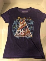 Dep Leppard Hysteria Rock Band WomensSize X-small Purple Polyester Blend T-Shirt - £14.59 GBP