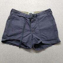 Abercrombie &amp; Fitch Shorts Womens Medium Purple Pockets Buttons Drawstring - $23.51