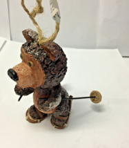 ornament Christmas kenai brown bear bobble head 67336 D skiing 4” - $245.33 MXN