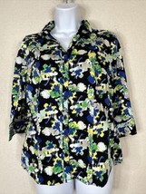 Dana Buchman Womens Size S Floral Button Up Shirt 3/4 Sleeve - £6.27 GBP