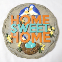 Home Sweet Home Blue Birds Wall Plaque Stepping Stone Spoontiques 9.5&quot; Garden - £26.16 GBP