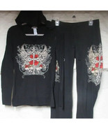 Rose Cross Sweatpant and Hoodie Lounge Set Size L - £61.47 GBP