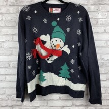 Merry Christmas Brand Black Snowman Sweater Size XL Ugly Christmas Sweater - £11.95 GBP