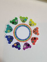 LGBTQ Pride Rainbow Sticker Decal Multi Color Grateful Dead Bear Heads - £7.05 GBP