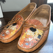 Vintage ICON GUSTAV KLIMT &quot;The Kiss&quot; Leather Loafers Flats Shoes - $68.60