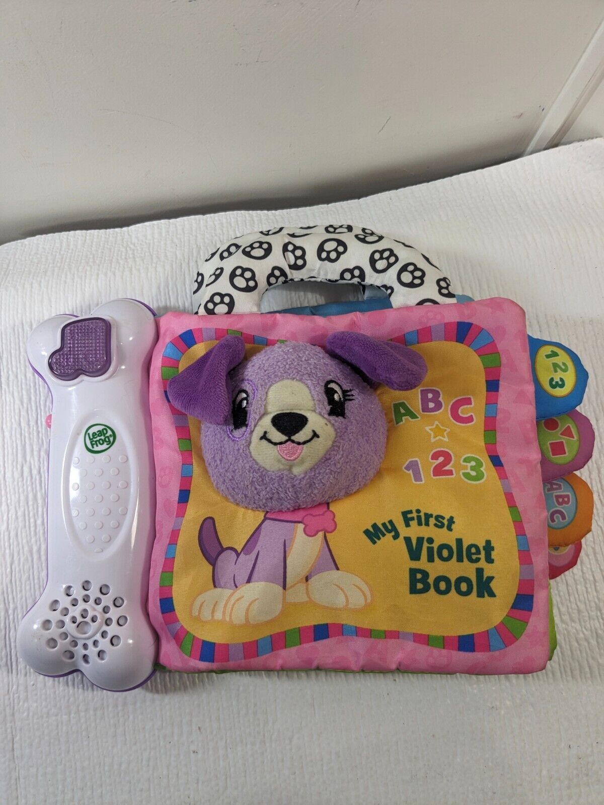 Leap Frog My First Violet Book Soft Electonic baby toy ABC 123 Music leapfrog - $37.00