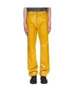 Mens Yellow Leather Pants - $130.00