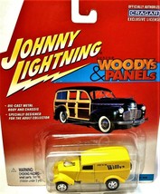 Johnny Lightning Woodys &amp; Panels 1933 Willys Van Yellow 1:64 Die Cast Van - £7.17 GBP