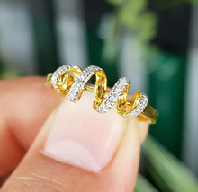 14K Yellow Gold Plated Spiral Engagement Wedding Ring 1.20Ct Cubic Zirconia - $112.49