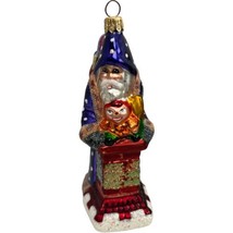 1998 Christopher Radko Glass Christmas Ornament Chimney Sweets Santa Blu... - £29.24 GBP