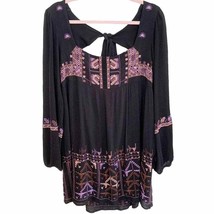 Free People Black Rhiannon Embroidered Dress Small - $51.43