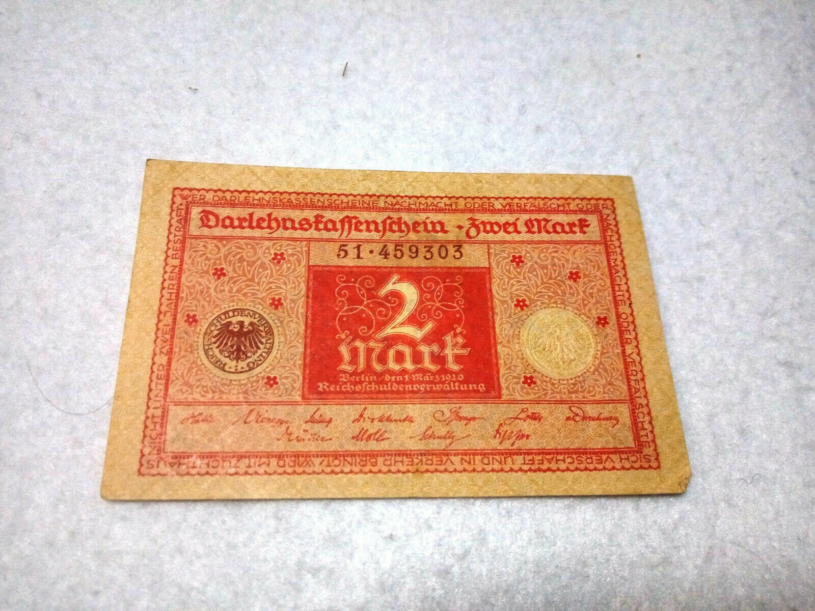 Primary image for Germany 2 Mark Banknote 1920