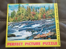 Perfect Picture Puzzle Rushing River 18.75&quot; x 13&quot; 350 Piece Interlocking Vintage - £15.17 GBP