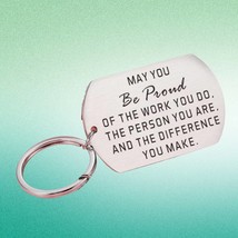 Inspirational Quote Keychain, Thank You Gifts, Employee Appreciation Gif... - $9.99