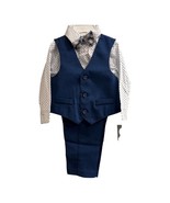 Van Heusen Baby Set Boy18M 4 Piece Formal Vest Pant Shirt Tie Blue Jean ... - $40.35 CAD