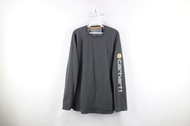 Vintage Carhartt Mens Large Faded Spell Out Big Logo Long Sleeve T-Shirt Gray - £23.33 GBP