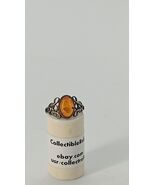 Vintage Jewelry Silver Ring with Orange Gem Size 10 Unisex or Womens - $91.22 CAD