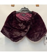 Tahari Women M Wine Red Faux Fur Capelet Shrug NWT BI86 - $48.99