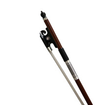 New Hi Quality 44 Violin Bow Brazilwood Ox Horn Frog Abalone Silver Wrap... - £63.95 GBP