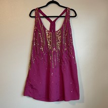 Free People Ella Embellished Slip Dress Size Large MSRP: $128 PINK Boho ... - $39.99