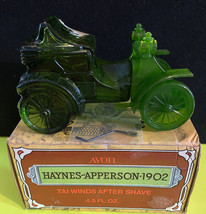 Avon Haynes Apperson 1902 Tai Winds Aftershave Green Car Collectable Bottle Full - $10.67