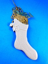 Lenox China Christmas Stocking HolidayTree Ornament Gold Filigree Detail... - $13.85