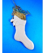 Lenox China Christmas Stocking HolidayTree Ornament Gold Filigree Detail... - £10.89 GBP