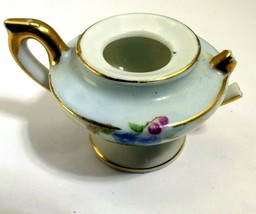 MINIATURE SUGAR CHINA VIOLETS FLOWERS PORCELAIN JAPAN 4X2cm FLORAL DESIGN - $9.91