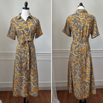 Walter Baker Button Front Shirt Dress Stripe Chain Filagree 6 - €22,09 EUR