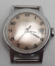 Vintage Timex Mercury Watch Women Running Silver Tone Date Dial 23mm - £25.03 GBP
