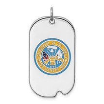 Sterling Silver U.S. Army Insignia Oval Dog Tag Pendant Jewerly 39.3mm x 19.7mm - £43.53 GBP