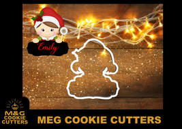 Christmas Girl and banner for cake - cookies - Christmas cookie cutters - $7.50+