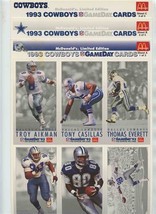 1993 Dallas Cowboys Gameday Collector Cards McDonalds Limited Edition Sheets  - £9.46 GBP