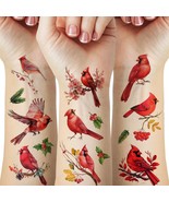 17 Pieces Red Cardinals Birds Temporary Tattoo Stickers for Women Girl F... - £15.66 GBP