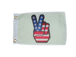 USA Flag Peace Fingers Boat Flag 12 X 18 Inches Polyester Wave - £7.06 GBP