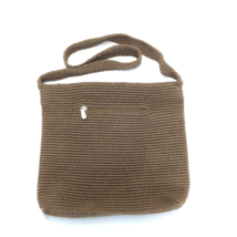 The Sak Handmade Knit Crochet Beige Brown Crossbody Purse Bag Boho 10.5"... - $24.89