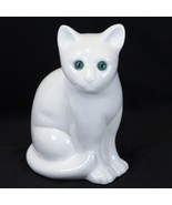 ELFA Alcobaca White Cat Statue Figurine Green Eyes Kitty Figure  8-1/2&quot; ... - $409.59 MXN