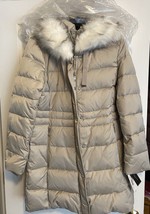 NEW TAHARI Women’s Faux Fur Blake Puffer Jacket Pale Oak Size Medium NWT - £139.80 GBP