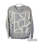 Women&#39;s Caslon Gray and White Abstract Knit Wool Blend Sweater Size XS - £22.13 GBP