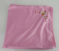 RN 71107 Pink Velour Velvet Baby Girl Blanket Princess Butterfly Flower Heart - £31.53 GBP