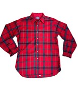 VTG 60s Pendleton Red Plaid Wool Flannel 1 Pocket Shirt  Large UNUSED - $335.23 CAD