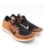 Nike Free Flyknit Run 4.0 2014 Orange Black Knit Running Shoes 12.5 6310... - £42.82 GBP