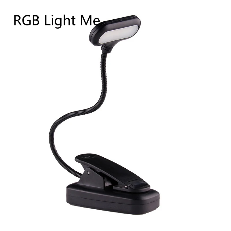 Ht reading book desk lamp student dormitory folding clip led table lamp battery powered thumb200
