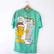 Vintage Garfield Christmas Night T Shirt Large - £36.69 GBP