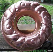 Big Mirro Doughnut Shape  Copper Tone Mold  13" Diameter - $17.82