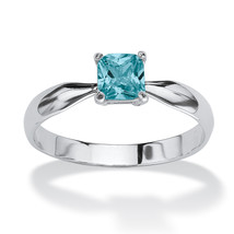 PalmBeach Jewelry Birthstone .925 Solitaire Stack Ring-December-Blue Topaz - $34.99
